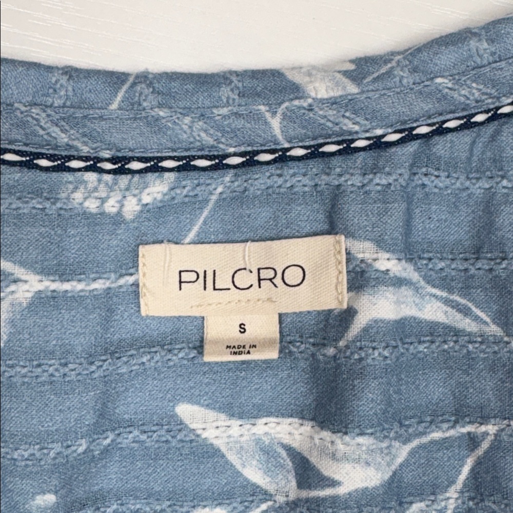 Pilcro Light Blue Floral Button-Down Shirt - Picture 10 of 12